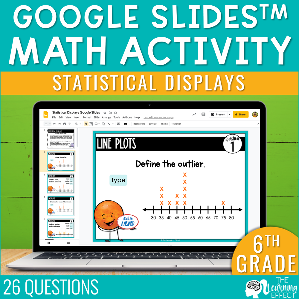 Statistical Displays Google Slides | 6th Grade Digital Math Activity