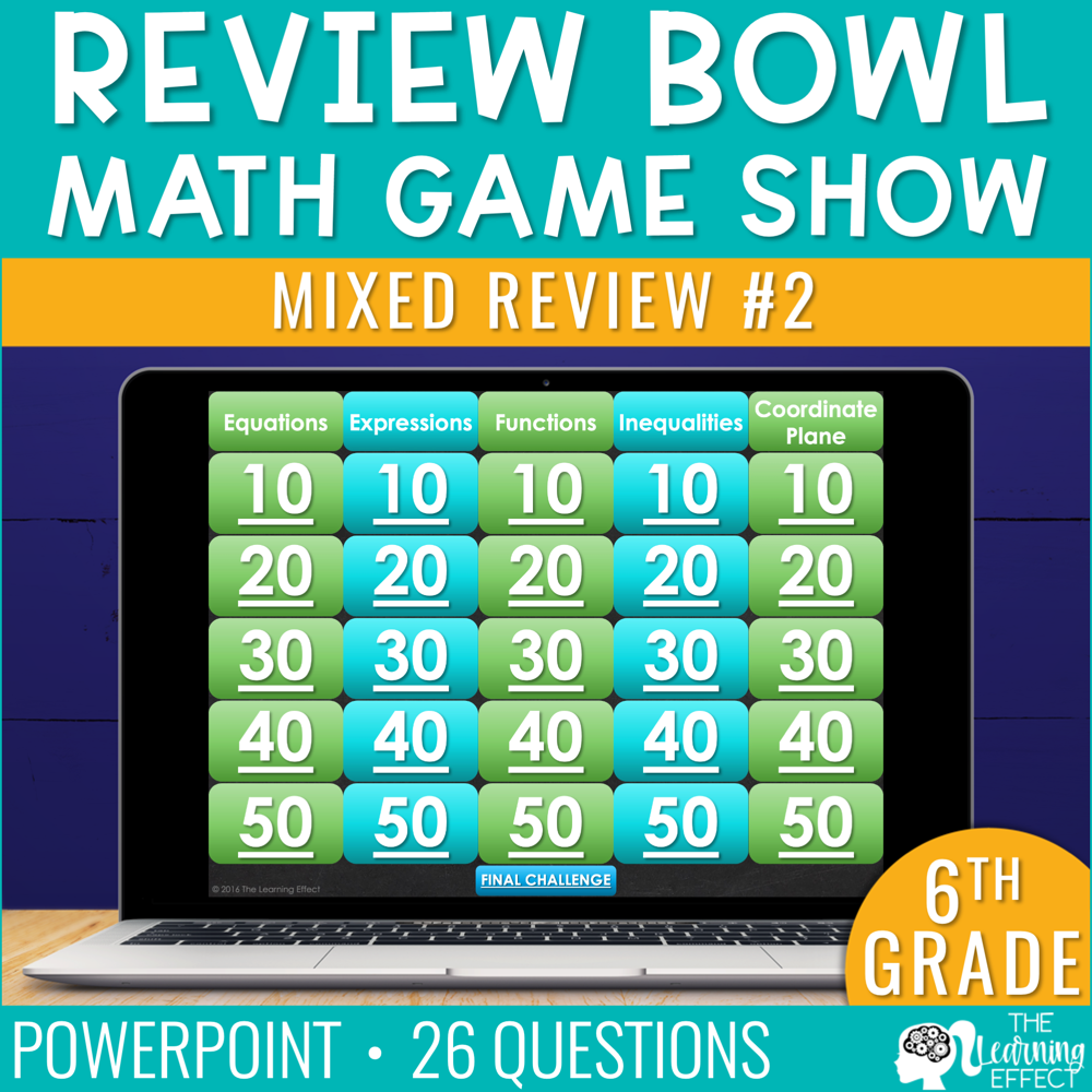 6th Grade Math Review #2 Game Show End of Year | Shop • The Learning Effect