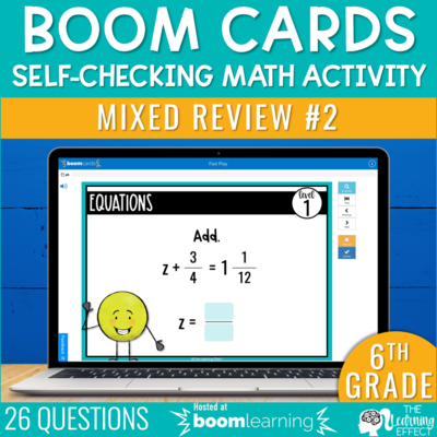 6th Grade Math Review #2 Boom Cards End of Year | Digital Activity