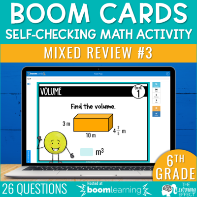 6th Grade Math Review #3 Boom Cards End of Year | Digital Activity