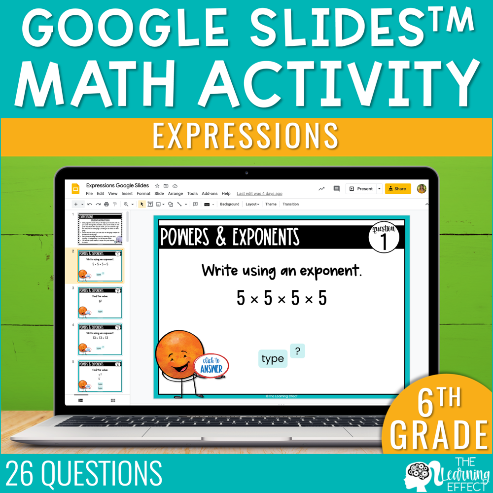 Slides　Digital　Expressions　Google　Grade　6th　Math