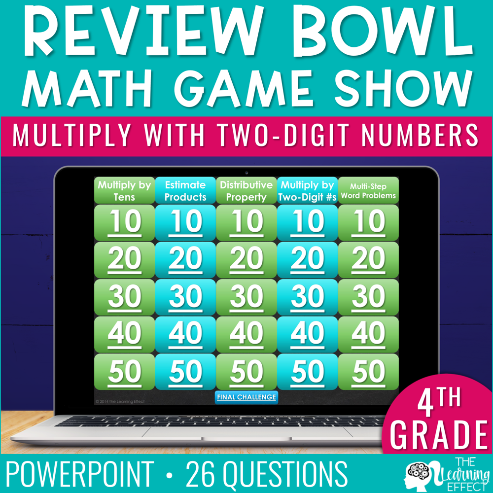Multiply with Two-Digit Numbers Game Show | 4th Grade Math