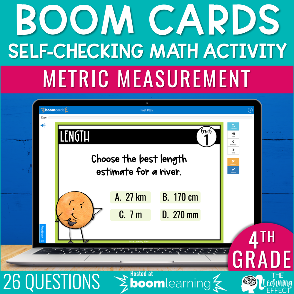 Metric Measurement Boom Cards | 4th Grade Digital Math Activity