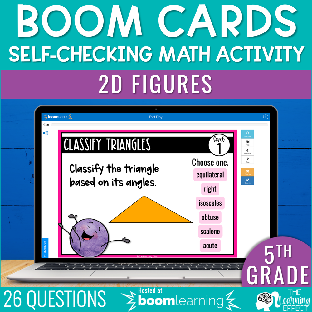 2D Figures Boom Cards | 5th Grade Digital Math Activity