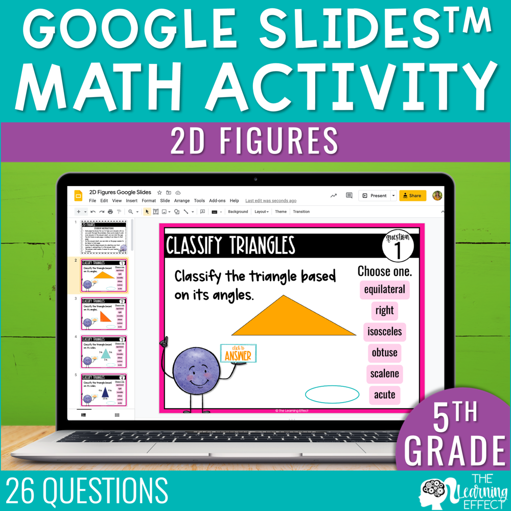 2D Figures Google Slides | 5th Grade Digital Math Activity