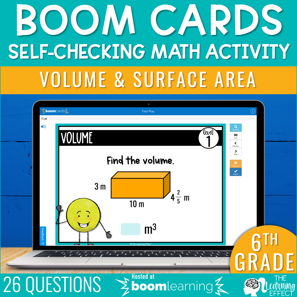 Volume and Surface Area Boom Cards | 6th Grade Digital Math Activity