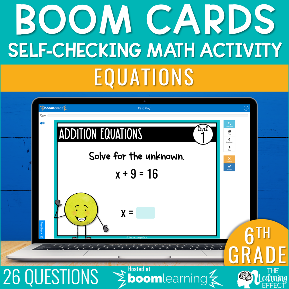 Equations Boom Cards | 6th Grade Digital Math Activity