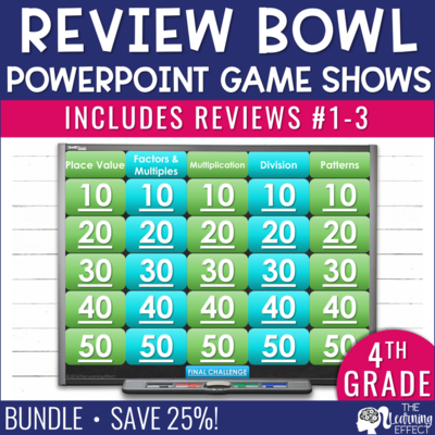 4th Grade Math Review #1-3 Game Shows End of Year BUNDLE 4th Grade Math Review #1-3 Game Shows End of Year BUNDLE