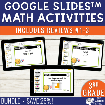 3rd Grade Math Review #1-3 Google Slides End of Year BUNDLE 3rd Grade Math Review #1-3 Google Slides End of Year BUNDLE