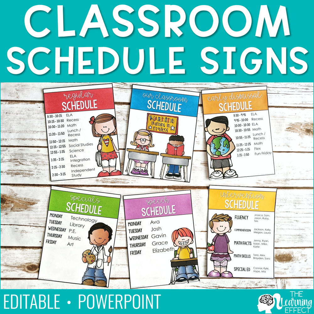 Schedule Signs | Editable