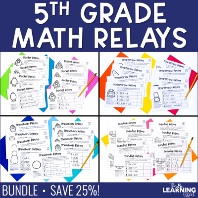 5th Grade Math Relay Game BUNDLE 5th Grade Math Relay Game BUNDLE