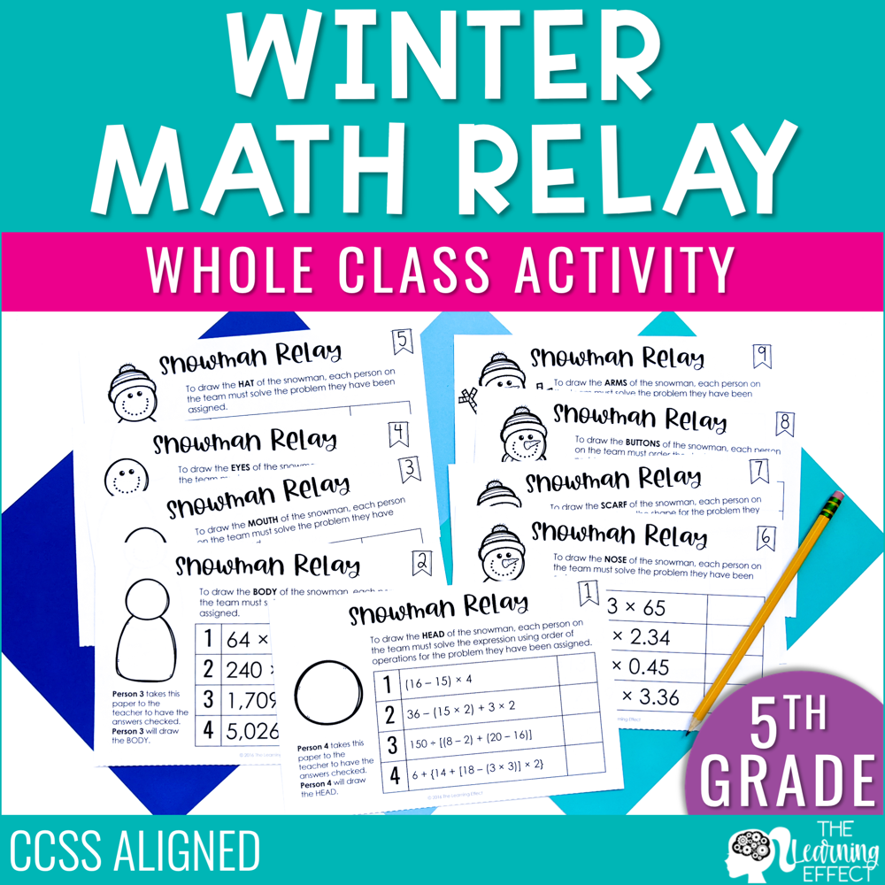 Winter Math Game for 5th Grade