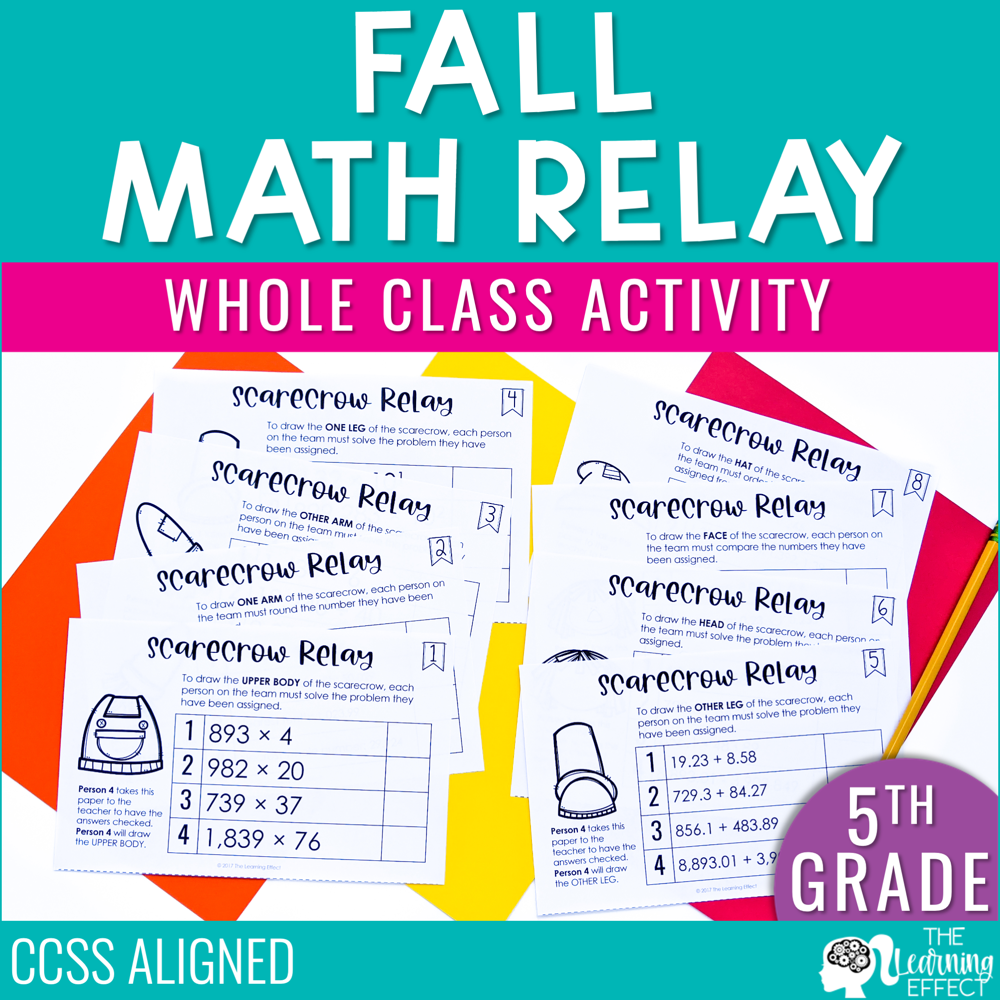 Fall Math Game for 5th Grade