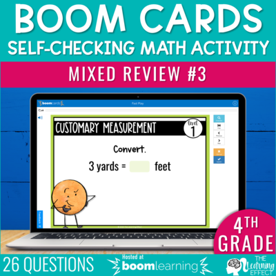 4th Grade Math Review #3 Boom Cards End of Year | Digital Activity