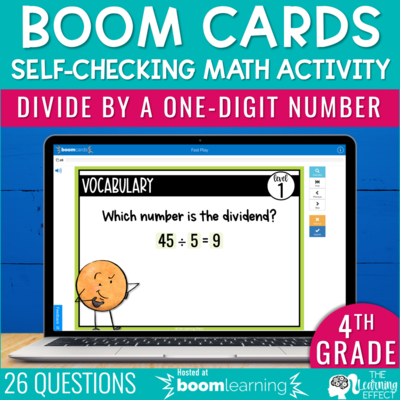 Divide by a One-Digit Number Boom Cards | 4th Grade Digital Math Activity