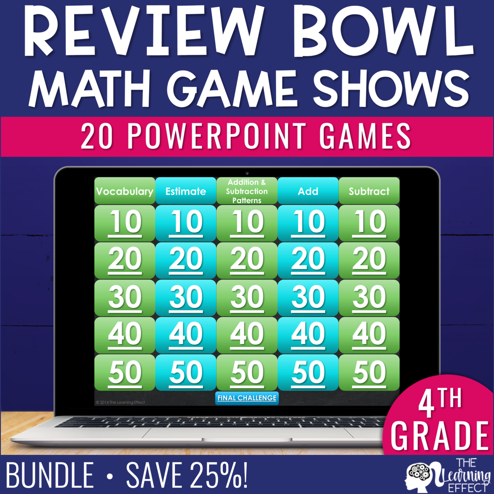 4Th Grade Math Game Show Review Bundle | Shop • The Learning Effect