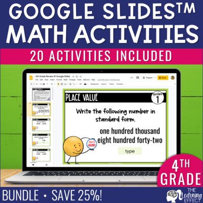 4th Grade Math Google Slides Digital Math Activity BUNDLE 4th Grade Math Google Slides Digital Math Activity BUNDLE