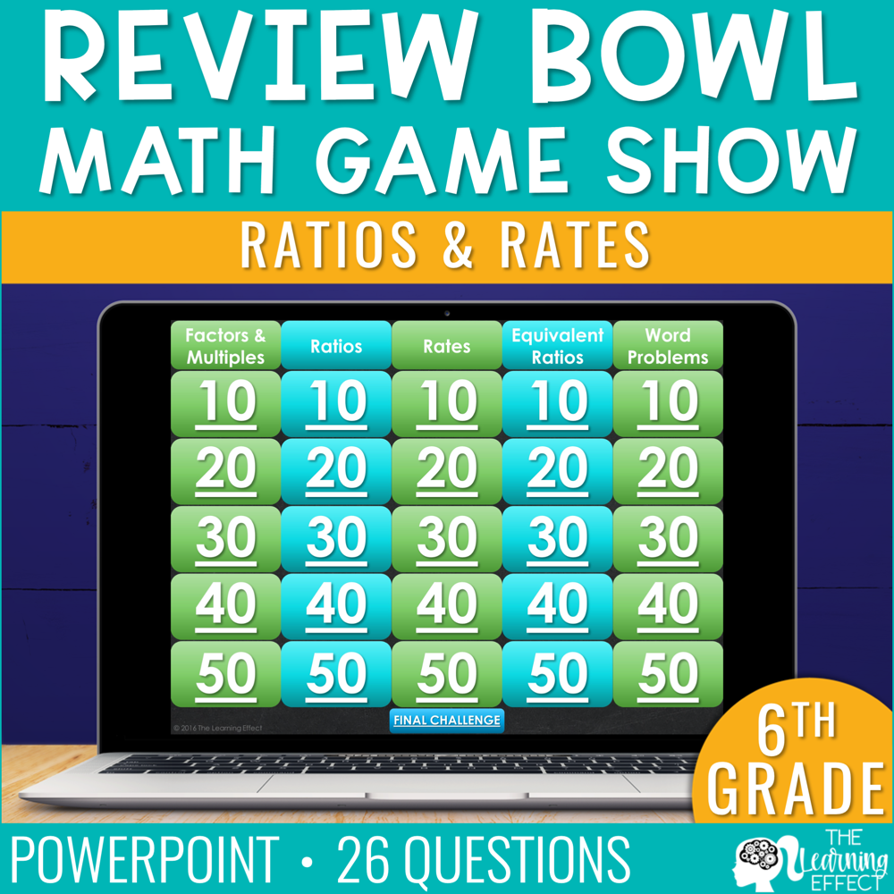 Ratios and Rates Game Show | 6th Grade Math