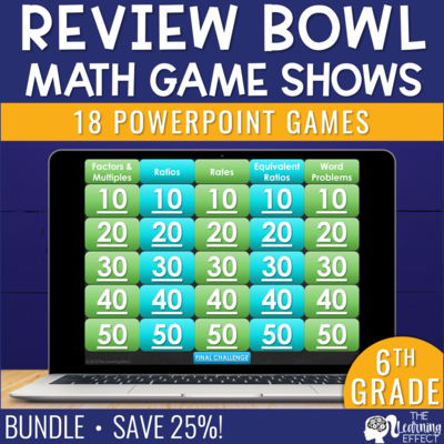 6th Grade Math Game Show Review BUNDLE