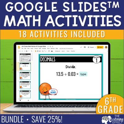 6th Grade Math Google Slides Digital Math Activity BUNDLE 6th Grade Math Google Slides Digital Math Activity BUNDLE