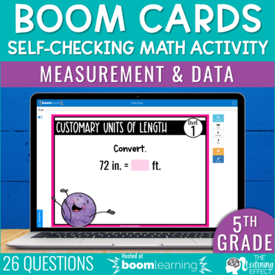 Measurement and Data Boom Cards | 5th Grade Digital Math Activity