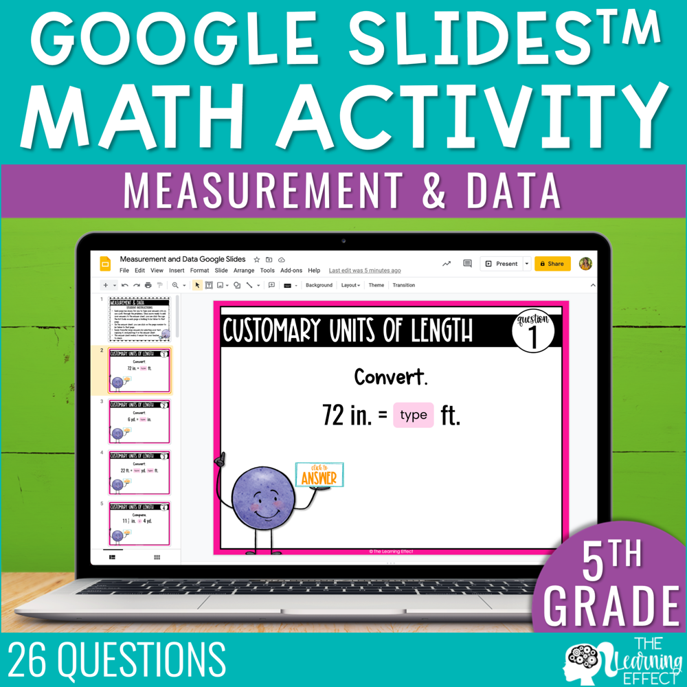 Measurement and Data Google Slides | 5th Grade Digital Math Activity