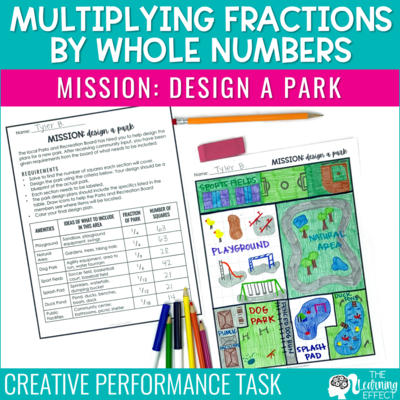 Multiply Fractions by Whole Numbers Activity | Math Project Based Learning PBL