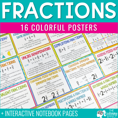 Fraction Posters and Interactive Notebook Pages