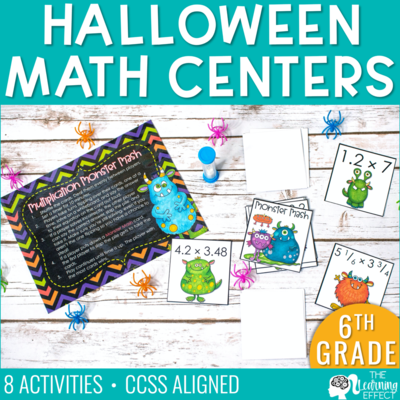 Halloween Math Centers for 6th Grade
