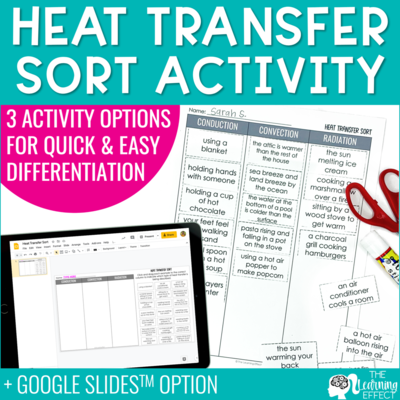 Heat Transfer Sort Activity | Print and Digital Google Slides