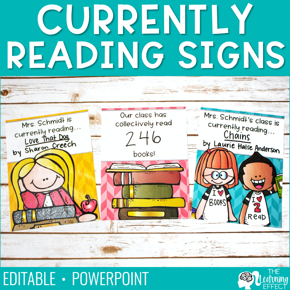 Currently Reading Signs | Editable