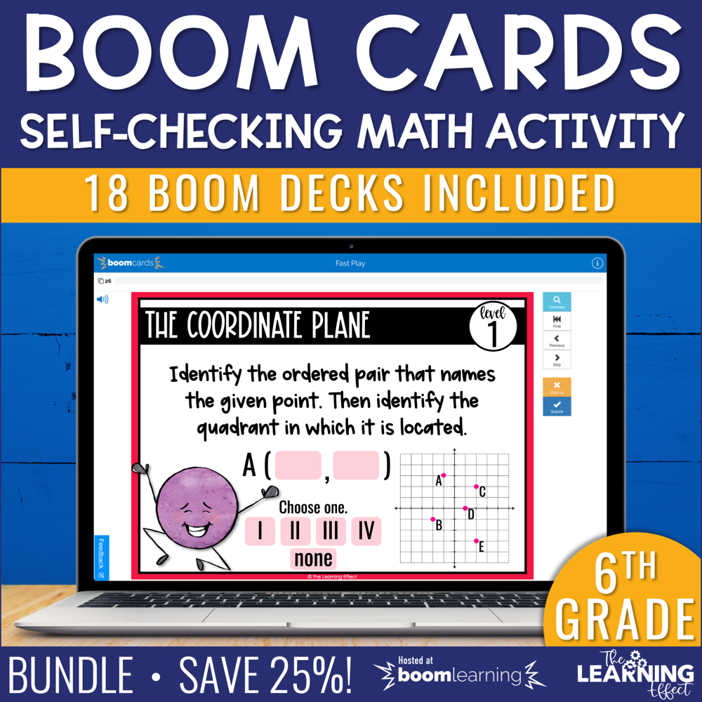 6th Grade Math Boom Cards Digital Activity BUNDLE