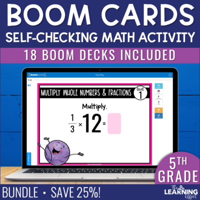 5th Grade Math Boom Cards Digital Activity BUNDLE 5th Grade Math Boom Cards Digital Activity BUNDLE