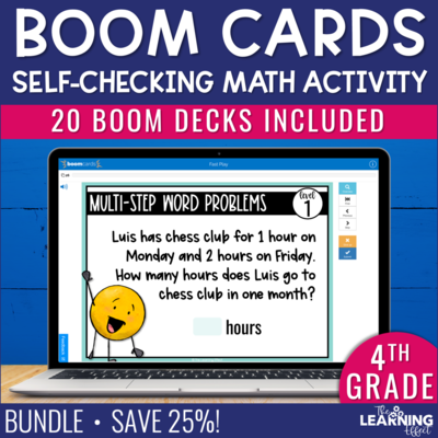 4th Grade Math Boom Cards Digital Activity BUNDLE 4th Grade Math Boom Cards Digital Activity BUNDLE