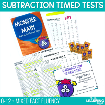 Subtraction Timed Tests | Fact Fluency