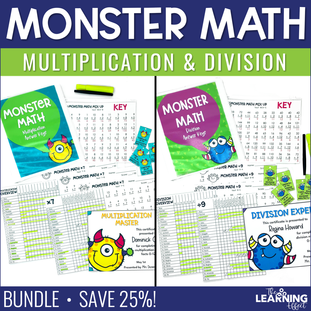 Fact Fluency Multiplication and Division Timed Tests | BUNDLE