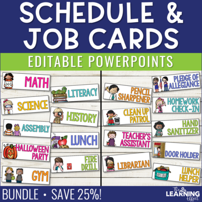 Visual Schedule Cards and Classroom Jobs Editable BUNDLE Visual Schedule Cards and Classroom Jobs Editable BUNDLE