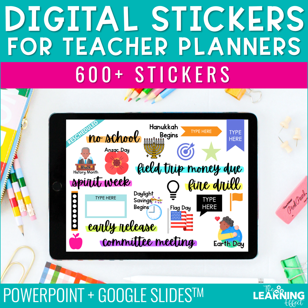 Digital Stickers for Teacher Planners