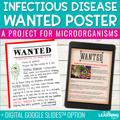 Infectious Disease Research Project & Wanted Poster for Microorganisms