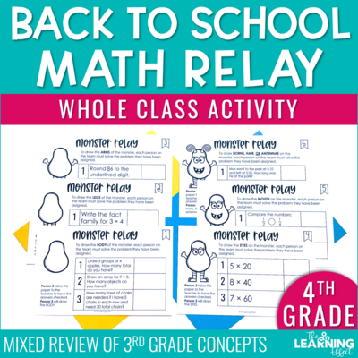 Back to School Math Game for 4th Grade
