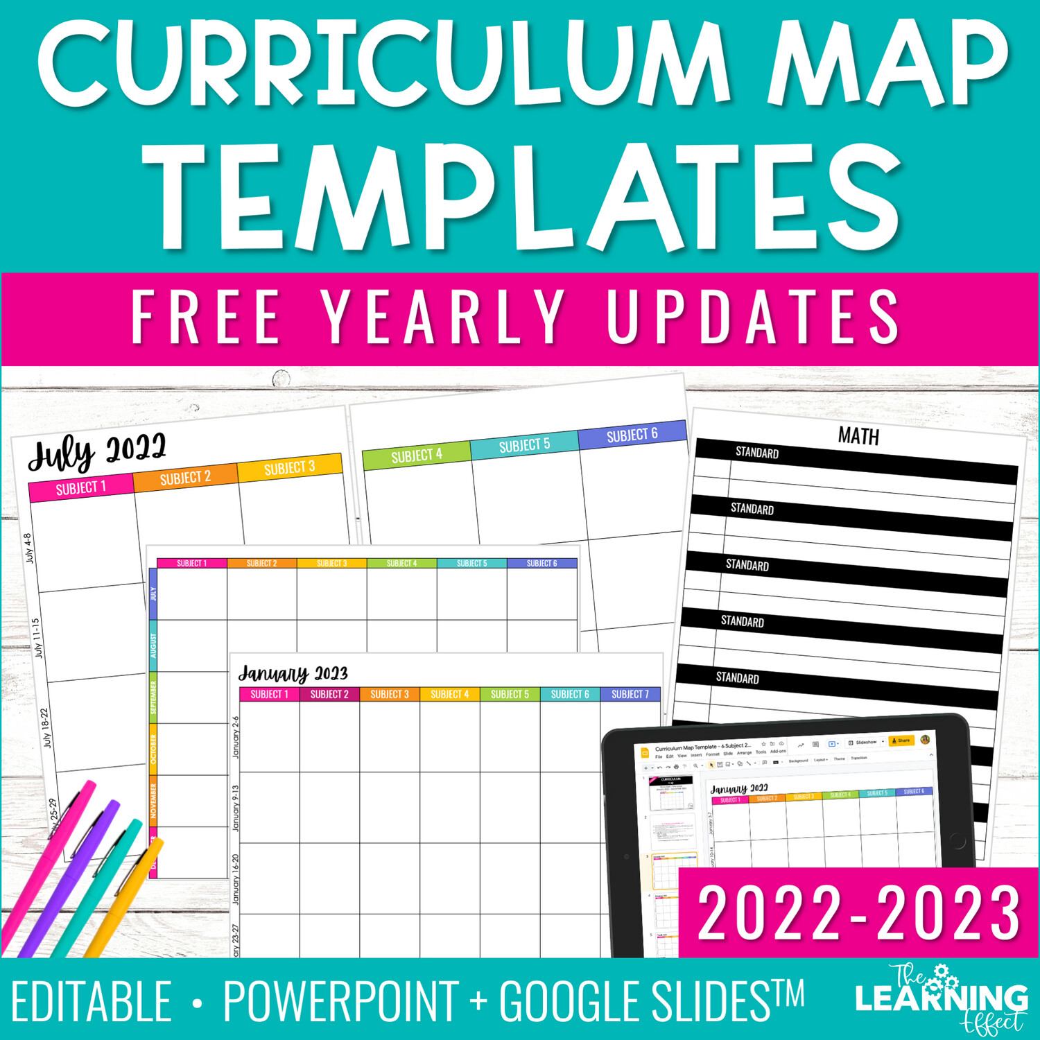 Curriculum Map Template Editable Pacing Guide