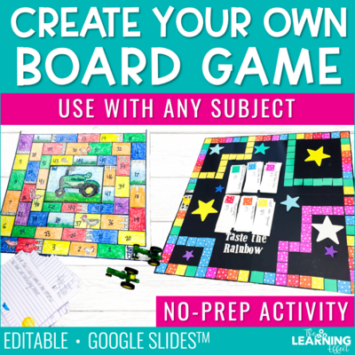 Create Your Own Board Game | A Fun No Prep Activity | End of the Year