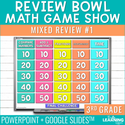 3rd Grade Math Review #1 Game Show | End of Year Test Prep Activity