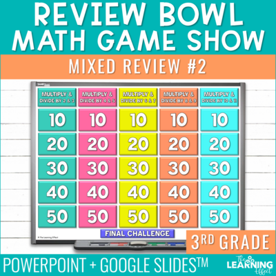 3rd Grade Math Review #2 Game Show | End of Year Test Prep Activity