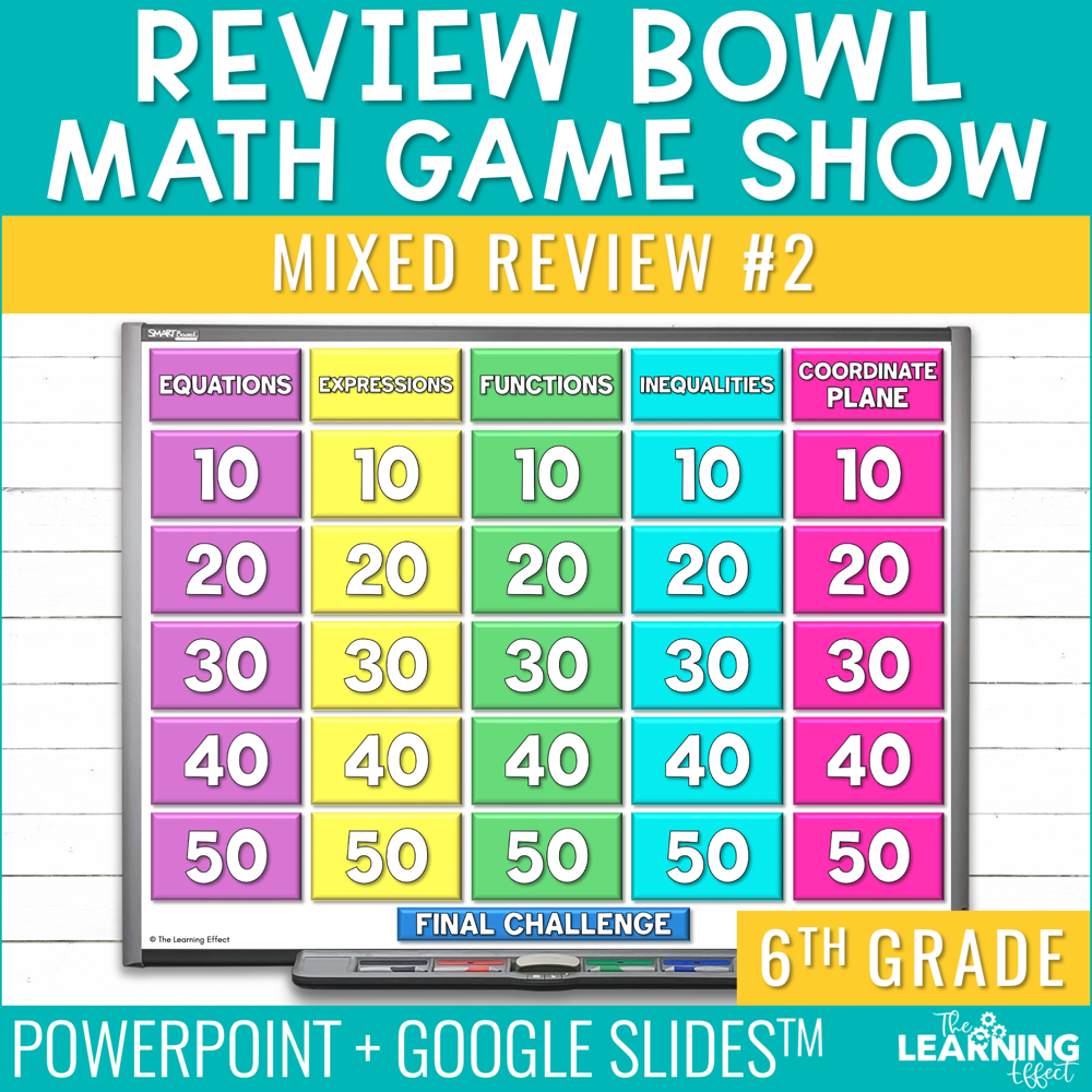 6th Grade Math Review #2 Game Show | End of Year Test Prep Activity