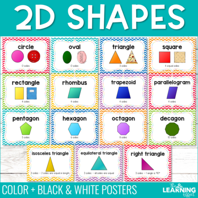 2D Shape Posters | Real Life Math Visuals and Geometry Vocabulary
