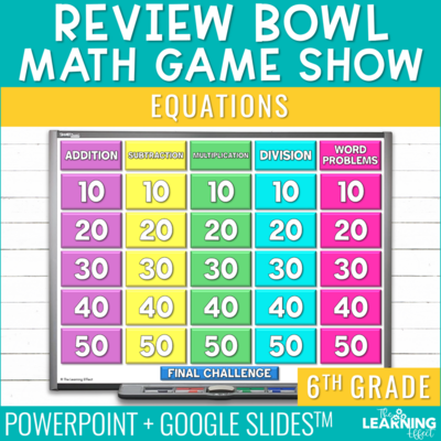 Equations Game Show | 6th Grade Math Test Prep Activity