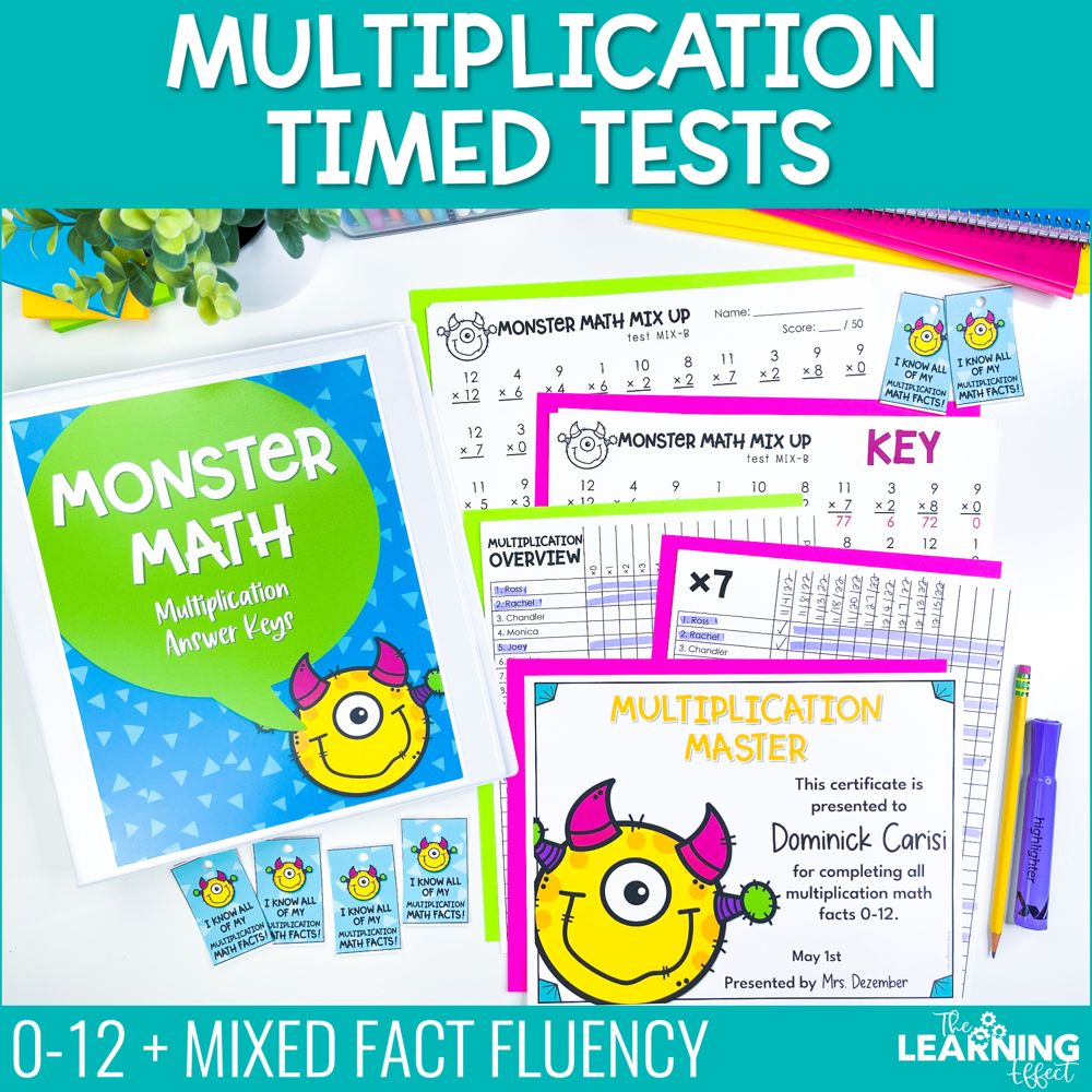 Multiplication Timed Tests | Math Fact Fluency Worksheets