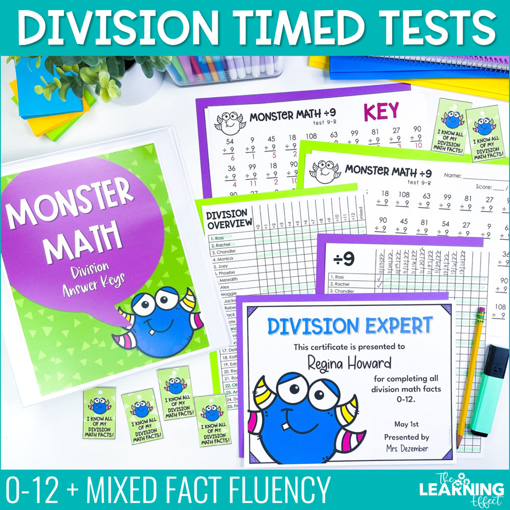 Division Timed Tests | Math Fact Fluency Worksheets