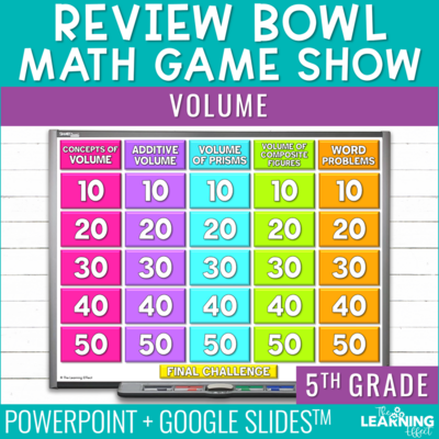 Volume Game Show | 5th Grade Math Test Prep Activity
